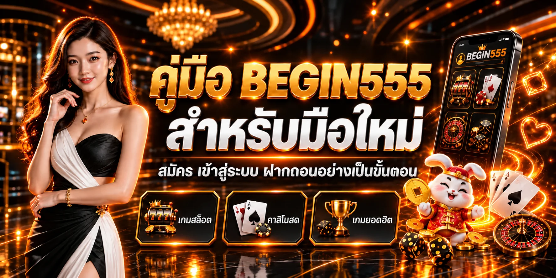 BEGIN555 คู่มือมือใหม่ | สมัคร เข้าสู่ระบบ ฝากถอน